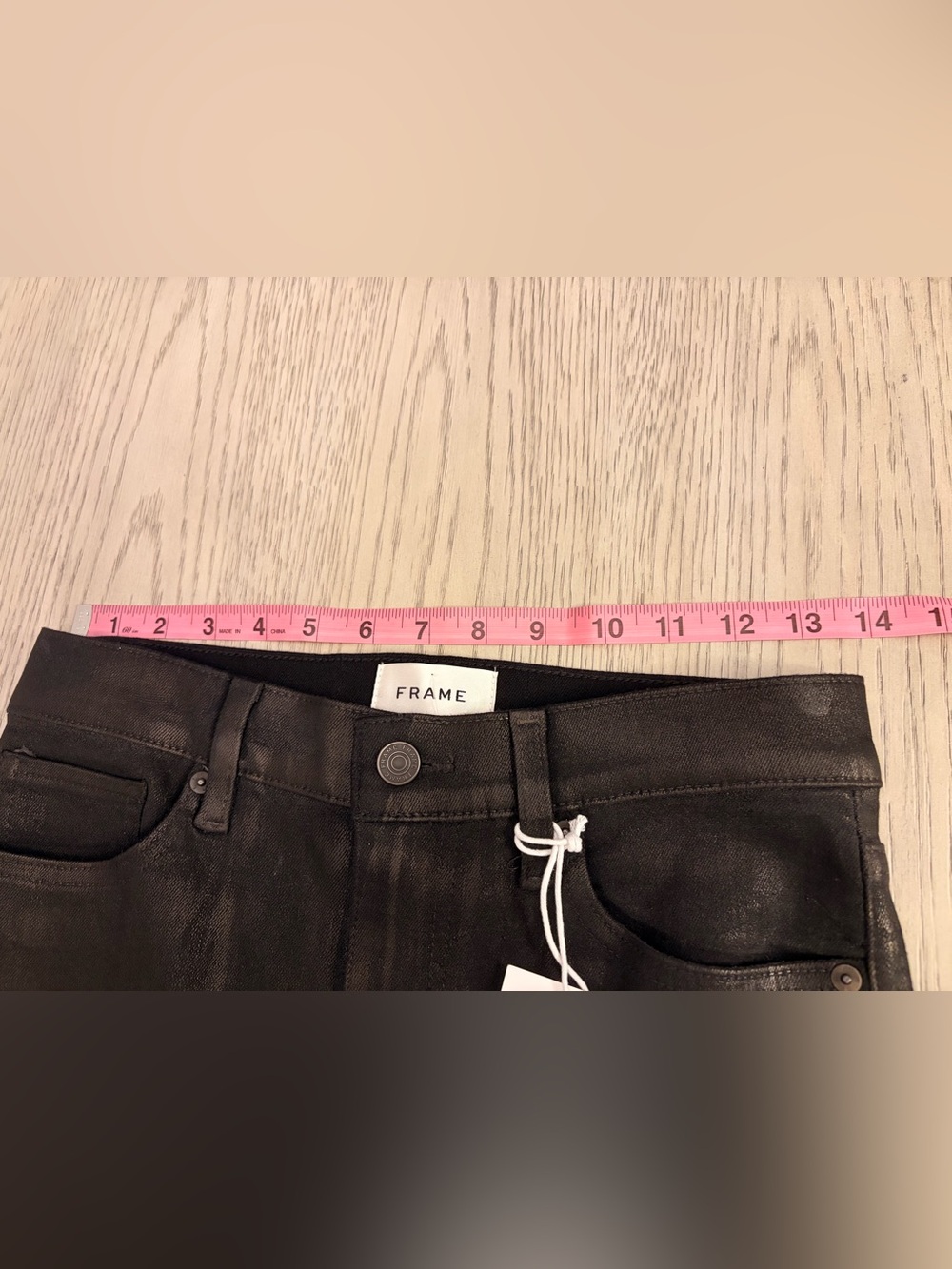 NWT Frame Le Sleek Coated High Rise Straight Jeans in Mood Ring Size 28 - Picture 9 of 12